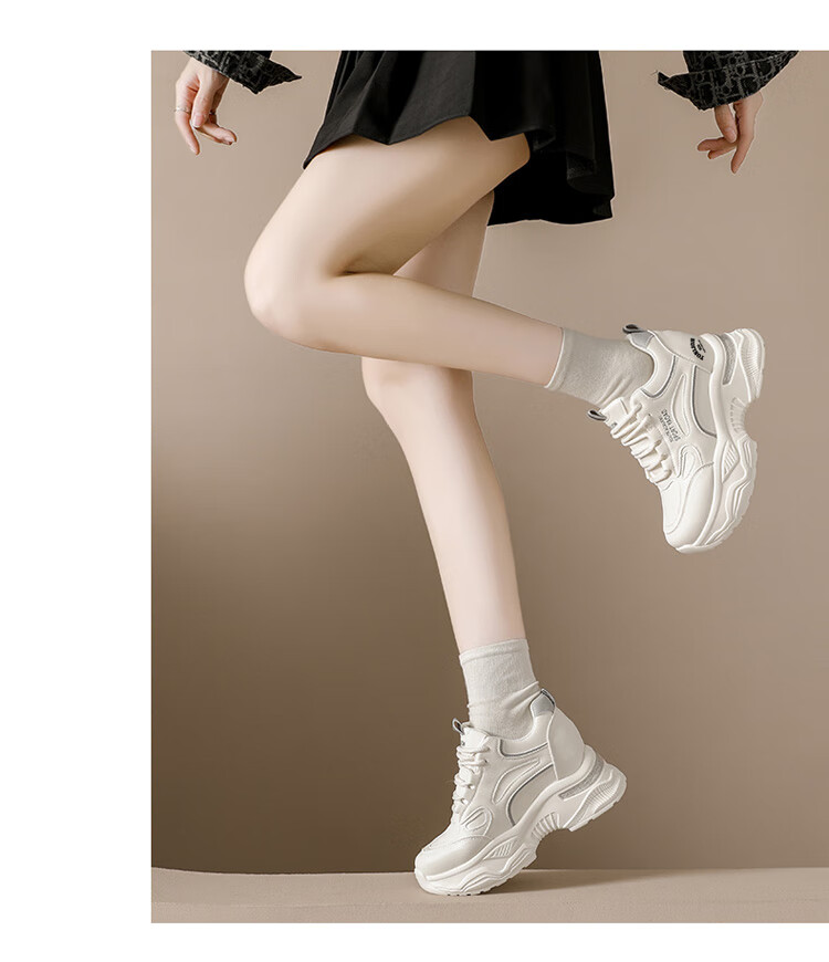 TonLion Women's Thick-Soled Platform Dad Sneakers Spring Summer Casual Sports Shoes Black Size 37 8