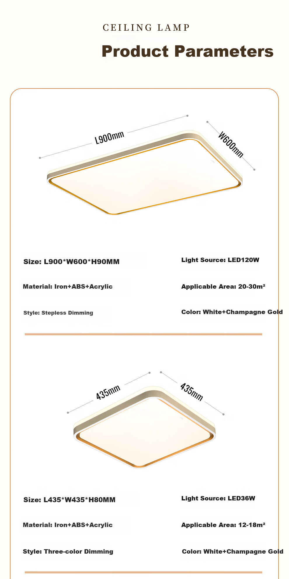 NVC LED Ceiling Light with Three-Color Adjustable Brightness for Living Room, Bedroom, Dining Room And Balcony, Simple Lighting Design, 24W 5