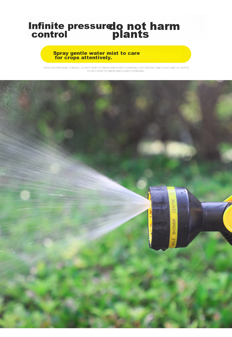 Yueye Watering Can, Watering Nozzle, Vegetable Irrigation Tool, Garden Watering Hose, Landscaping Sprinkler, Garden Agricultural Irrigation Spray Head, Household Multi-Functional High-Pressure Car Wash Water Gun, Single Water Gu 2
