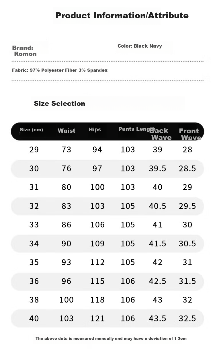 ROMON Men's Summer Thin Trendy Straight Loose Business Stretch Commuter Casual Trousers Pants Blue 31 4