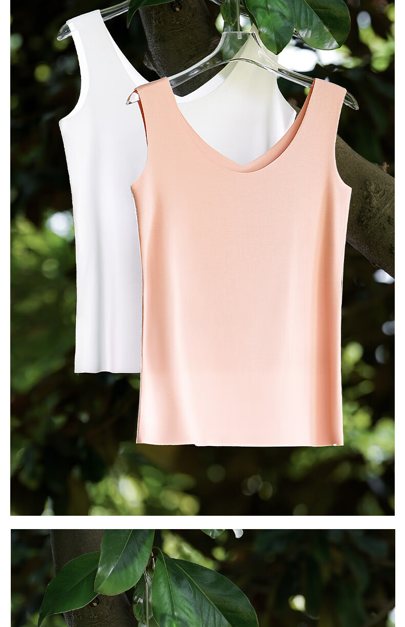 MONTAGUT Seamless Modal Camisole Tank Top for Women, Slim-Fit Sleeveless Undershirt, Thin Underwear Vest, Summer Halter Top 18