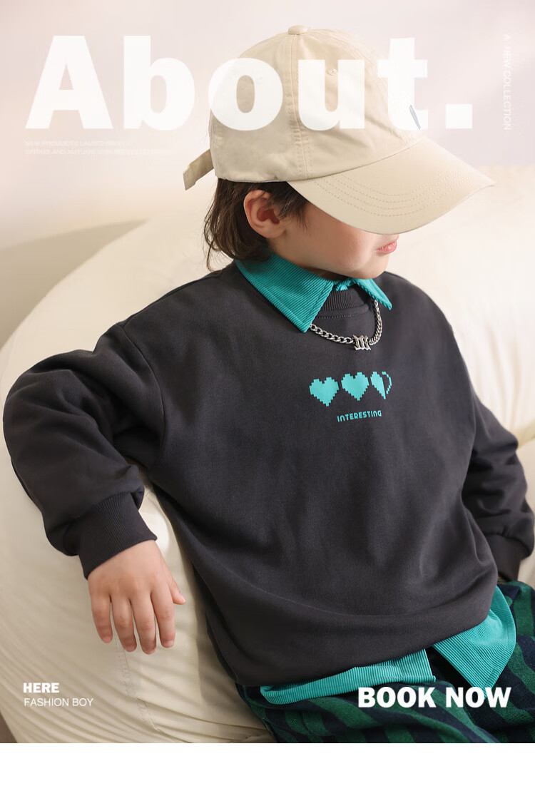 LUSON Chen Da Zhu Boys' Sweatshirt, 2025 Spring And Autumn New Style, Children's Casual Versatile Top, Trendy Children's Clothing 1