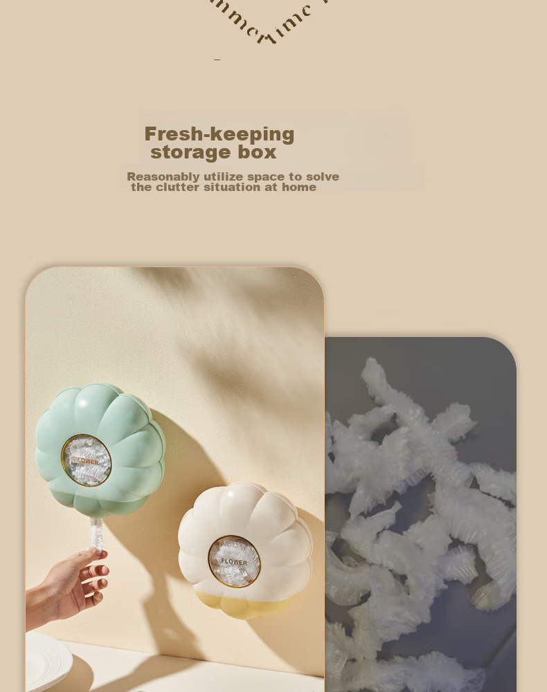 Fanyejia Kitchen Wall-Mounted Cling Film Storage Box, No Drilling Required, Pull-Out Wall-Mounted Large Capacity Two-In Fresh-Keeping Set Storage Box 10