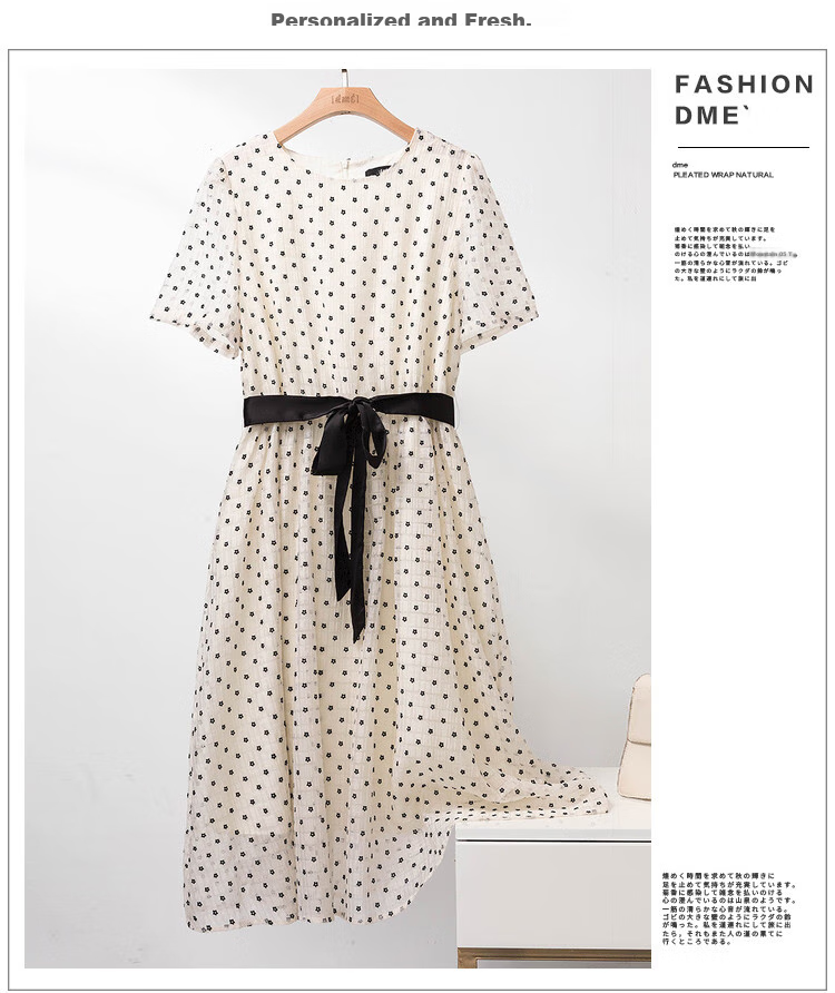 Dme [Puff Sleeve] Summer Flocked Floral Loose Dress for Wome 7