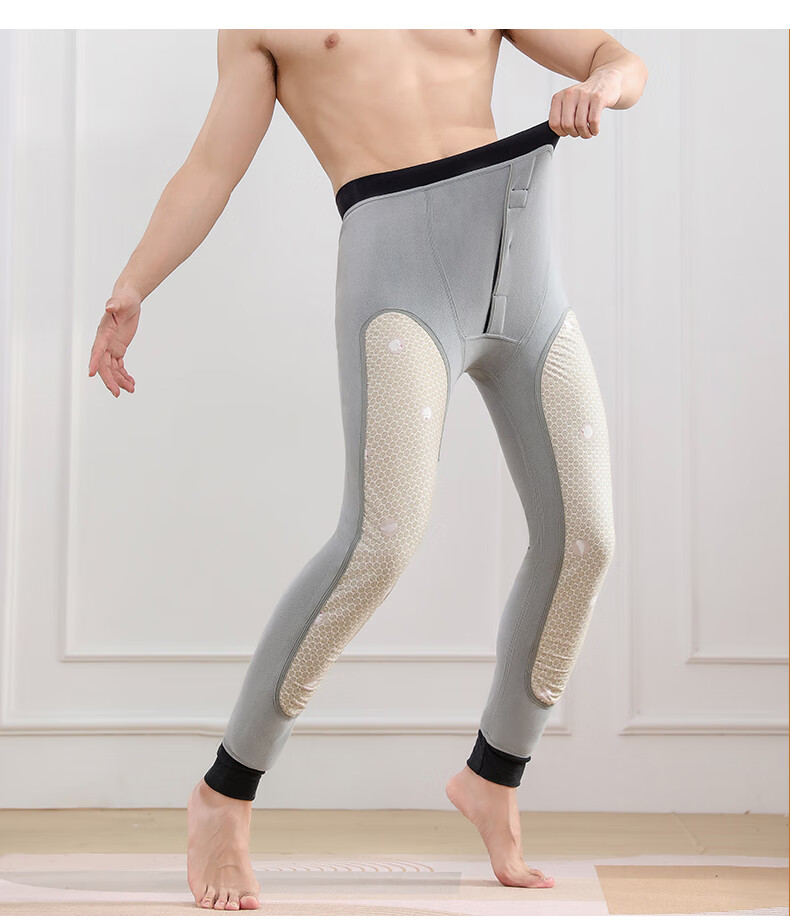 LangSha Thermal Underwear for Men [2025 Autumn New Arrival], Inner-Lined Fleece-Lined Thick Base Layer Pants, Northeast Large Size down Knee-Protecting Cotton Pants 20