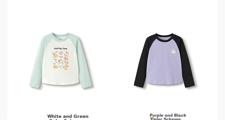 BALABALA Balaone Children's Long-Sleeve T-Shirt, Boys And Girls Autumn New Style, Quick-Dry Cool-Feeling Raglan Sleeve Top, Trendy Cool Comfortable 30