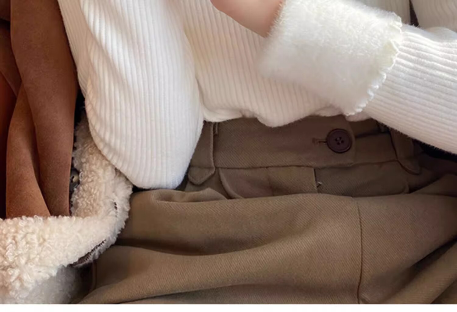 YUZHAOLIN Half Turtleneck Fleece Lined Ruffled Edge Sweater Women Autumn Winter Thickened Knitwear Warm Top 11