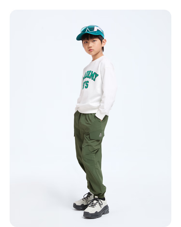 Annil Boys' Round Neck Long-Sleeve Sweatshirt, 2024 Autumn New Style, Off-White, Size 110 8