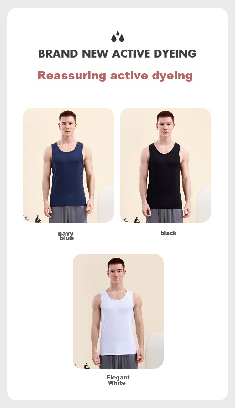 CHERISH LIFE Men's Tank Top Undershirt Sleeveless Vest, Elastic Breathable Undershirt for Athletic Performance 10