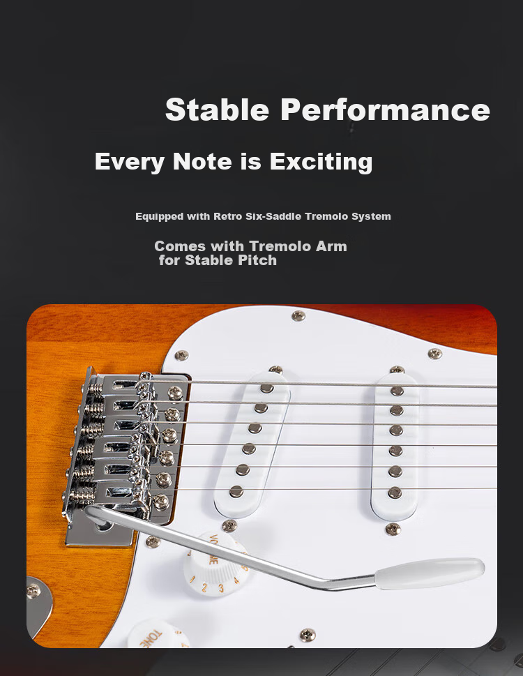 MOSEN MS-SS60BK Electric Guitar, ST Model with Tremolo Bar, Single-Coil Beginner Entry-Level Electric Guitar, Elegant Black 13