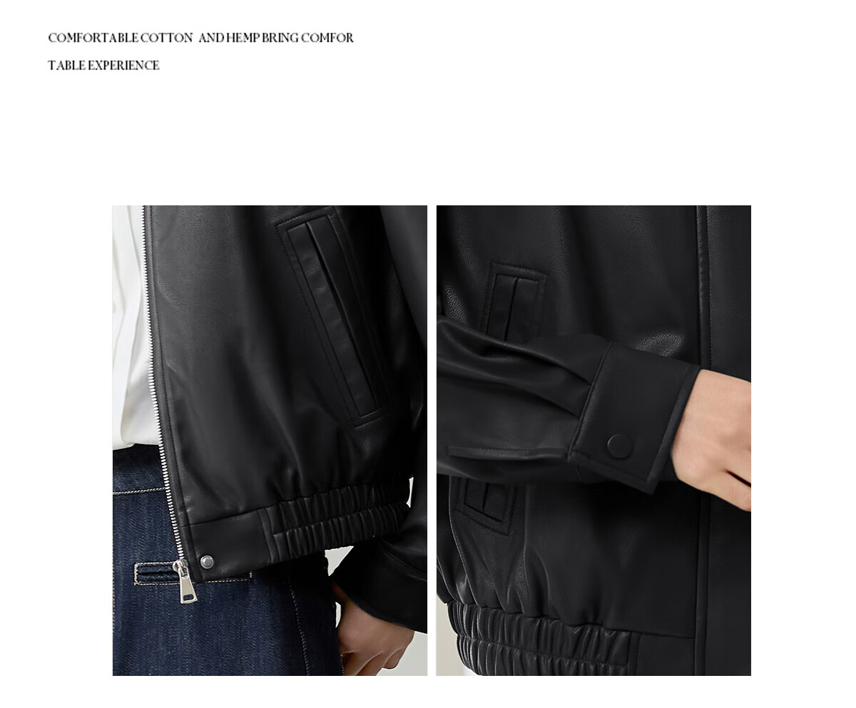 Chushen Melard Women's Short Jacket American Retro PU Leather Jacket S51D005 21