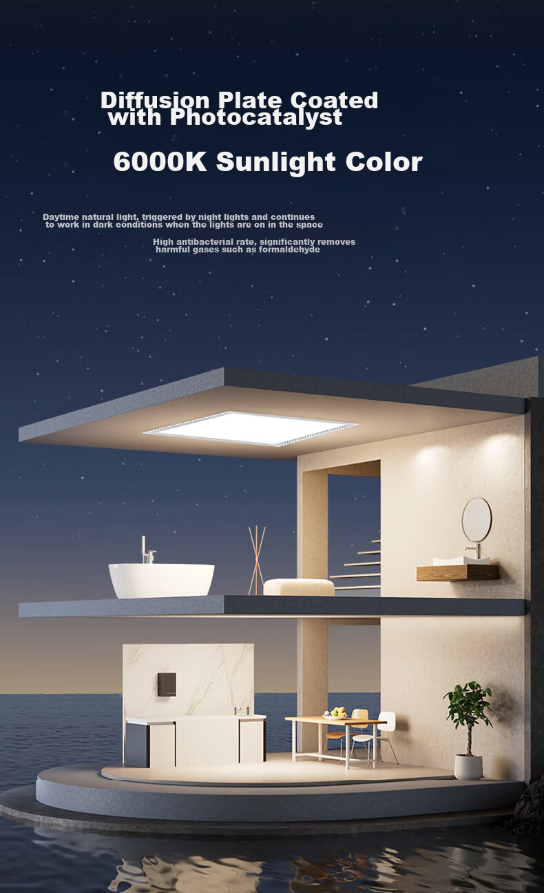 Foshanzhaoming Kitchen Light Panel, Bathroom Ceiling Flat Panel Light, Integrated Suspended Ceiling Light, 300*300 Qingqin 18W 8