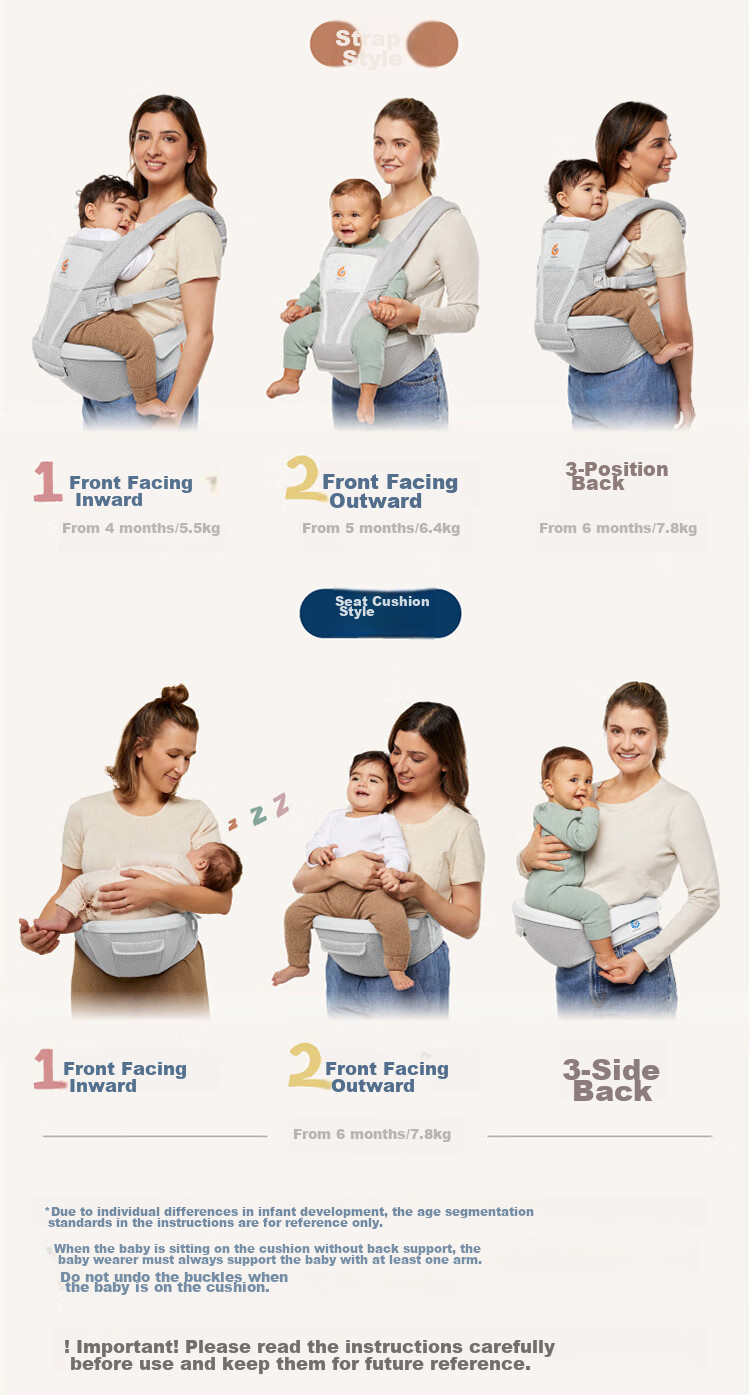 ERGObaby American Ergonomic Baby Carrier, Alta All-Stage Labor-Saving Ventilated And Breathable, 6 Carrying Methods, Baby Seat in Gray 18
