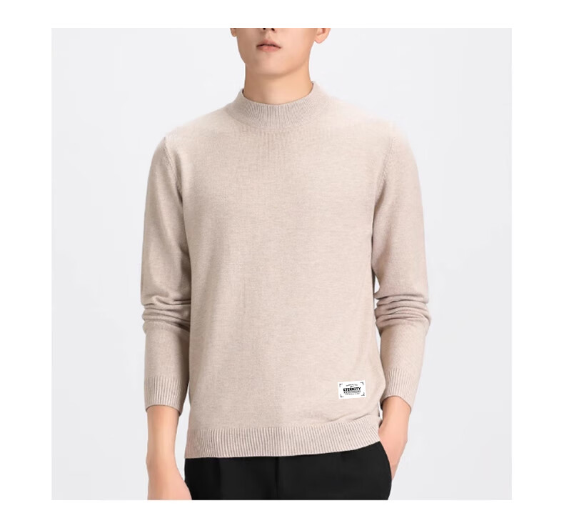 Huili All-Wool Sweater for Men, Autumn And Winter High-End Round Neck Warm Base Layer Knit Pullover, Black, Size L 13