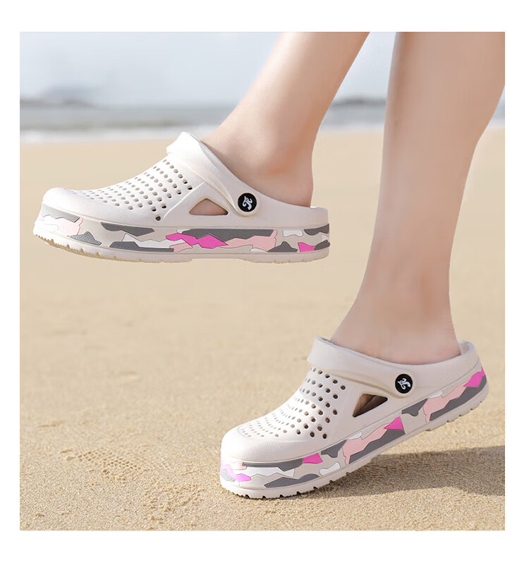 TonLion Women's Summer 2026 Clog Sandals Soft Sole Thick-Soled Beach Shoes Black Size 37/38 4