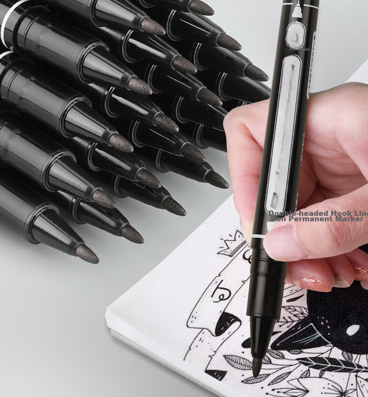 Mont Marte Yikou Series, Dual-Tip Markers Twelve-Pack, Art Student-Specific Black Outline Pens, Waterproof And Oil-Resistant, Quick-Drying Fine Tip Drawing Markers ATOD-CM1206 Art Sketching 3
