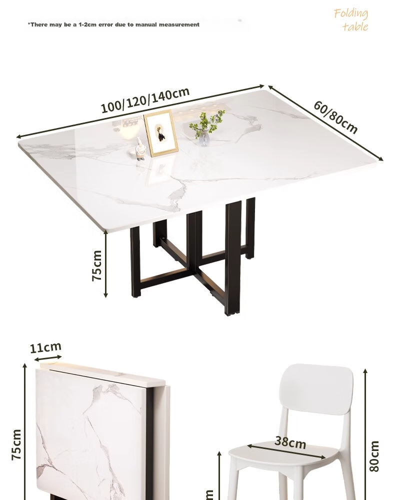 Chibailun Foldable Table for Home Use, Small Apartment Dining Table, No Installation Required, Simple Eating Table, Multifunctional Three-Fold Table for Rental Apartments 13