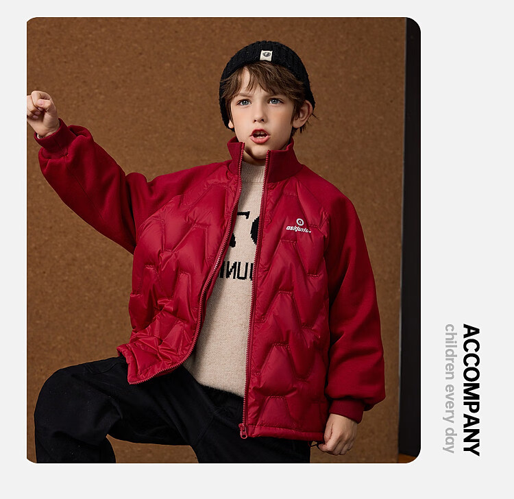 ASK JUNIOR Boys' Down Jacket Autumn Winter Warm 90% Down Raglan Sleeve Zip-up Coat Black 160cm 30
