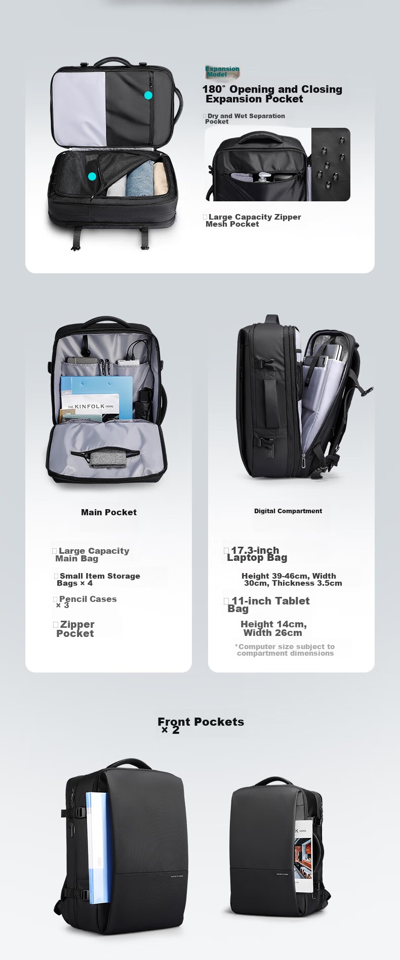 MARK RYDEN Men's Backpack, Business Commute Laptop Bag, Travel Leisure MR9822 5
