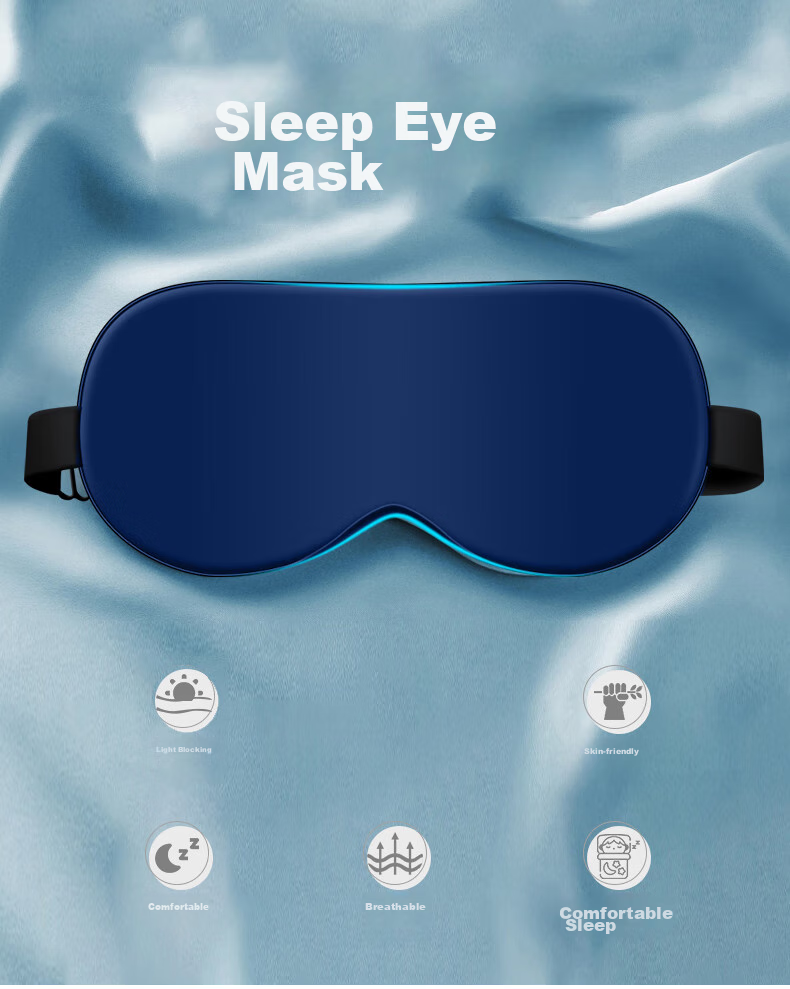 Etravel Sleep Mask, 3D Light-Blocking Adjustable Student Nap Breathable Lightweight Comfortable Travel Eye Mask, Navy Blue 1
