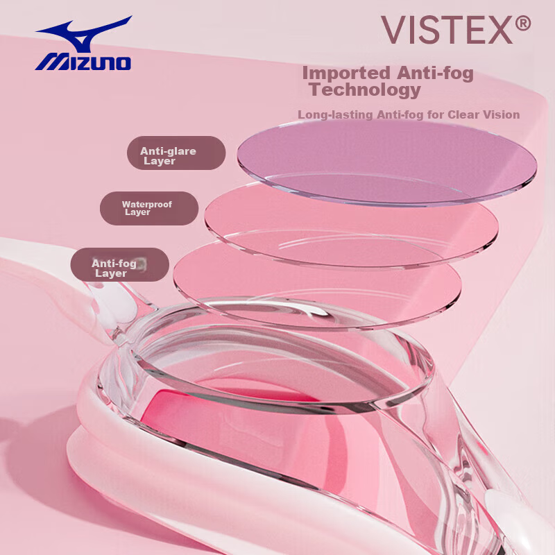 Очки для плавания MIZUNO, унисекс, с антифог покрытием, белые, с диоптриями