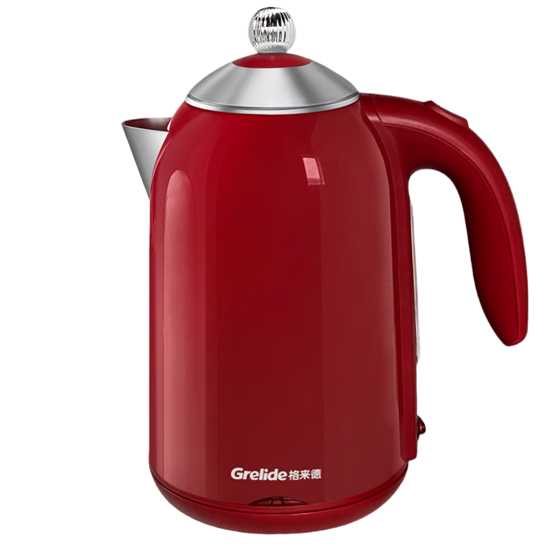 Grelide Electric Kettle, Constant Temperature, Wedding Home Use Water Boiler, 316 Stainless Steel Electric Kettle, Insulated Large Capacity 1.7L Boiling Water Pot, Double-Layer Anti-Scalding And Dry-Burning Prevention D1710K Red Wedding Celebratio