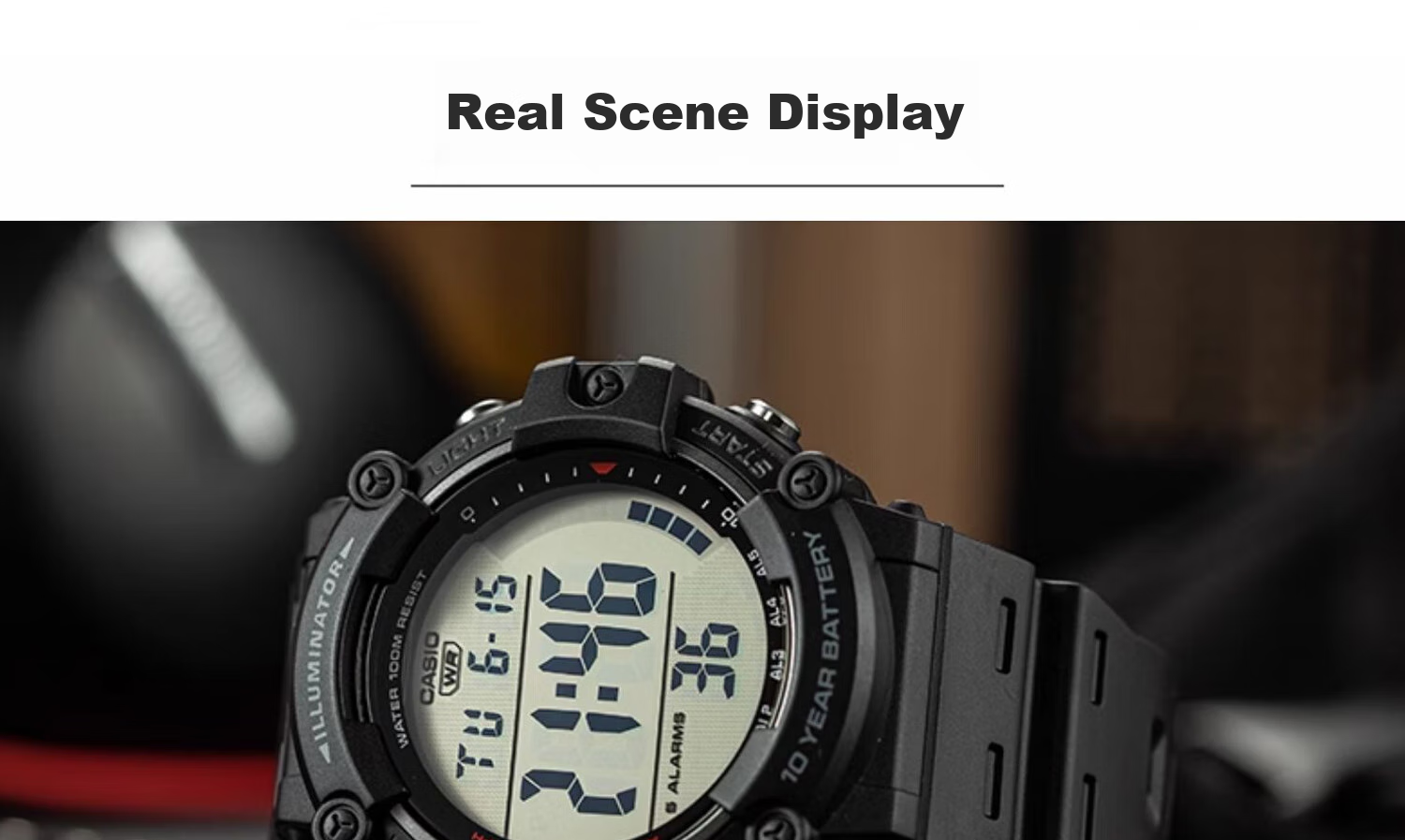Casio Watch for Men, Large Digital Display, Sports, High School Students, Unisex Watch, Electronic Watch, Gift, AE-1500WH 9