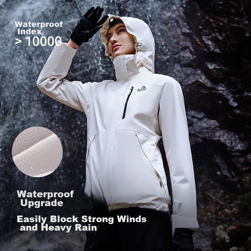 Pelliot Classic 2.0 Three-In Jacket for Women, Autumn And Winter Waterproof Warm Coat 12340106 Purple XL