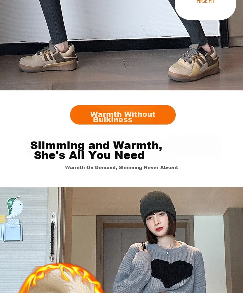 LangSha Ribbed Leggings for Women, Autumn Wear, High-Waisted, Slimming, Elastic Waist, Butt-Lifting, Calf-Slimming, Tight-Fitting Pants, Warm Cotton Trousers 15