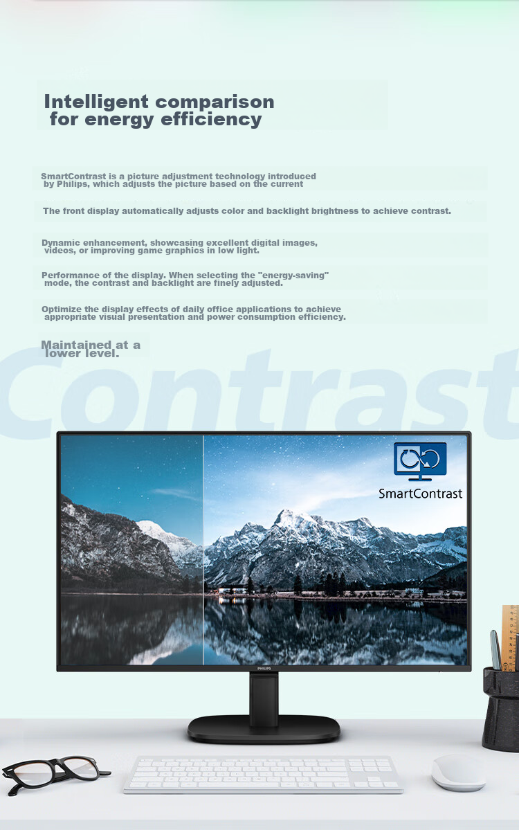 PHILIPS 27-Inch 1080P HD Office Monitor, IPS Hard Anti-Blue Light Eye Protection, 99.9% SRGB, 100Hz HDMI+VGA Computer Display Screen 27B2N2100 10