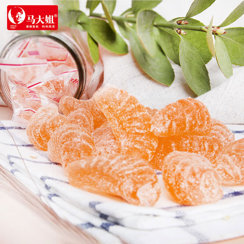 马大姐 橘子水果软糖 500g/袋 喜糖 桔子瓣果汁软糖怀旧零食糖儿童礼物