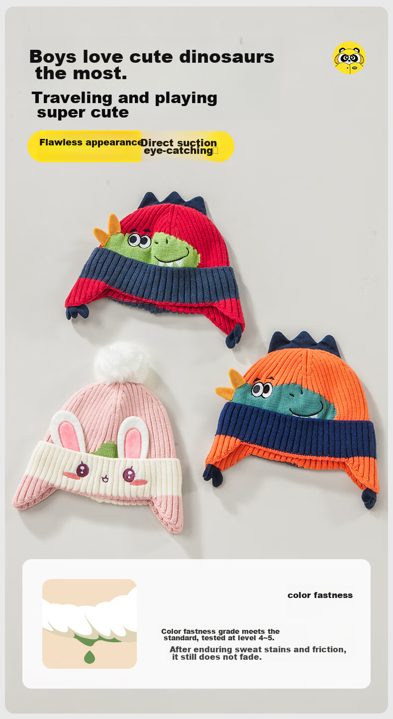Moremerry Children's Hat, Autumn And Winter Ear Protection, Boys And Girls Warm Knitted Hat, Baby Student Fashionable Cap, Pink 5