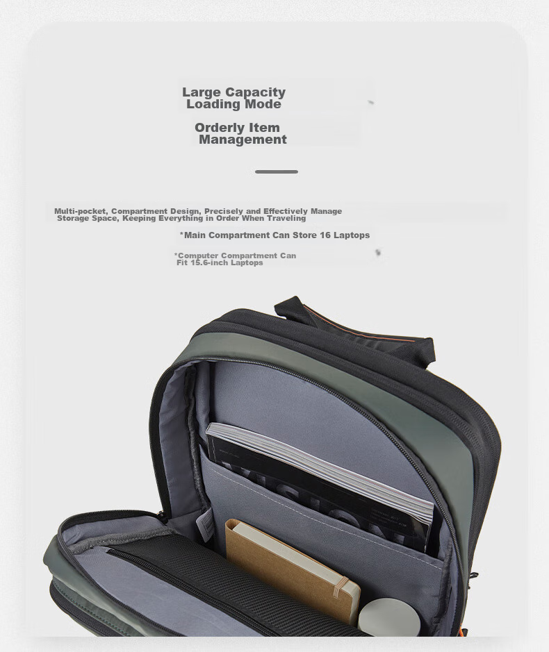 Echolac Backpack, Large Capacity Expandable Laptop Bag, Travel Backpack, Gift for Boyfriend, CKP658 Army Gree 11