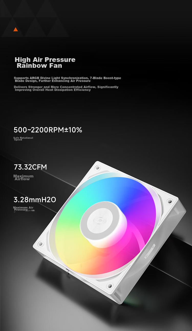 PCCOOLER RT500 ARGB WH Digital Display CPU Air Cooler (5 Heat Pipes / Temperature Display / Triangular Wave Fin / 1700 / AM5) 4