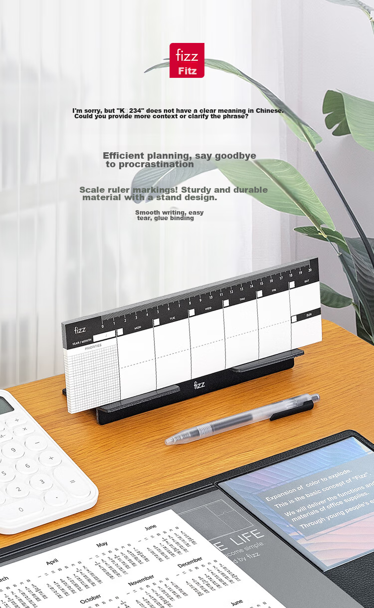 Fizz Self-Filling Calendar, Planner Notebook, Mini Desk Organizer, Task List, Office Desk Planner, Small Notebook, Memo Holder, Phone Stand FZ335014 1