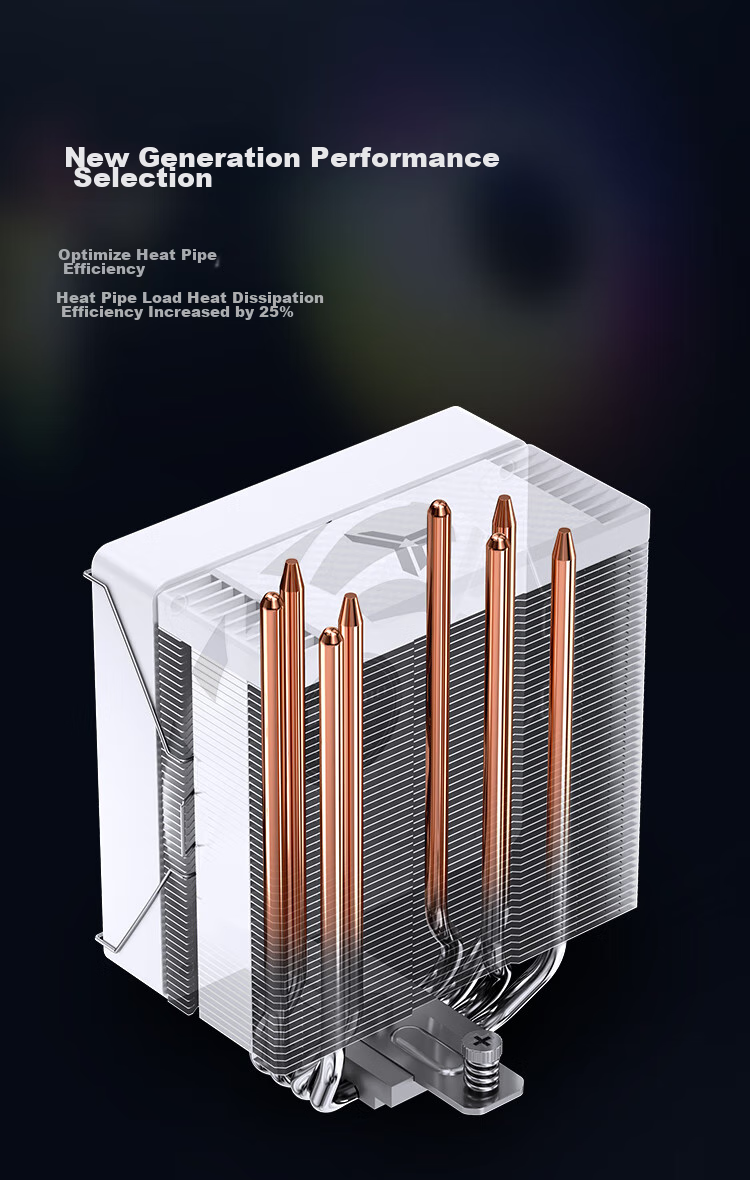 JONSBO CR-1000EVO ARGB Edition White Model CPU Air Cooler (Nickel-Plated 4 Heat Pipes/ARGB Sync/PWM Fan/Multi-Platform/Thermal Paste Included) 7
