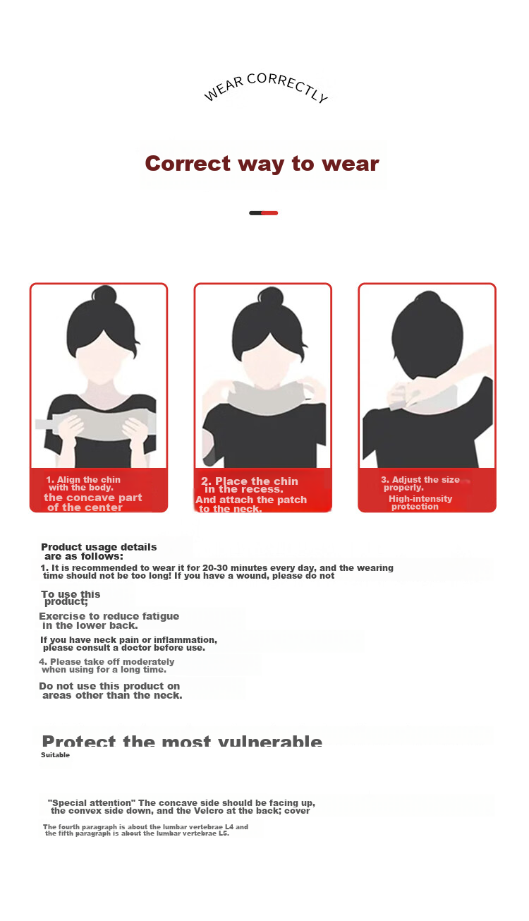 Guifeng Office Neck Support, Cervical Pillow, Anti-Forward Head Posture, Neck Protection, Forward Tilt Support, Breathable Cervical Pillow, Size M 13
