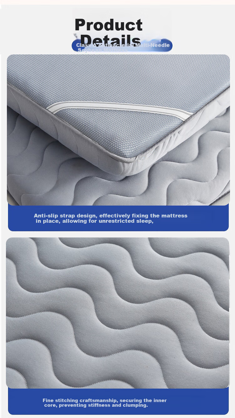 YALU & FREEDOM Mattress, 1.8x2 Meters, Class A Knitted Soybean Mattress Pad, Home Use, Non-Slip, Foldable, Pearl Gray, Approximately 8cm 8