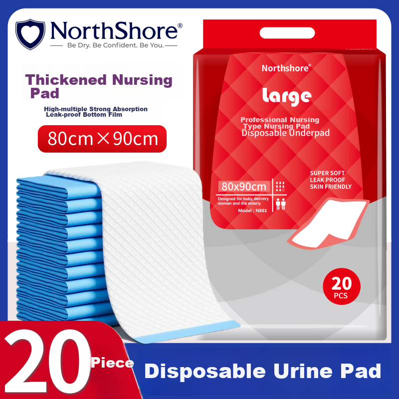 NORTHSHORE Adult Care Pads Disposable Incontinence Pads for Elderly, Babies And Postpartum Women XL Large Size 20 Pieces 80x90cm