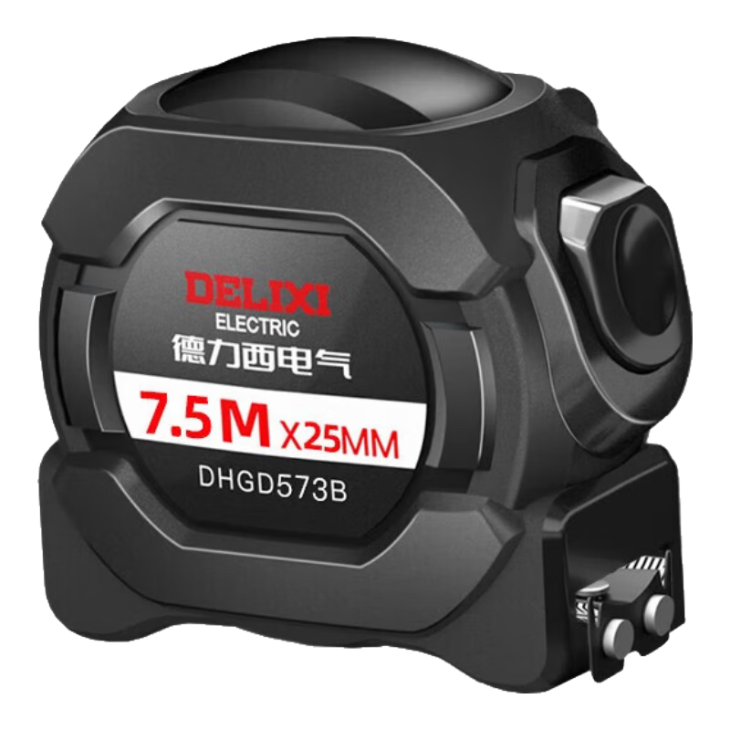 DELIXI ELECTRIC Steel Tape Measure Household Wear-Resistant Drop-Proof High-Precision Self-Locking Carpenter Measuring Tape 7.5*25