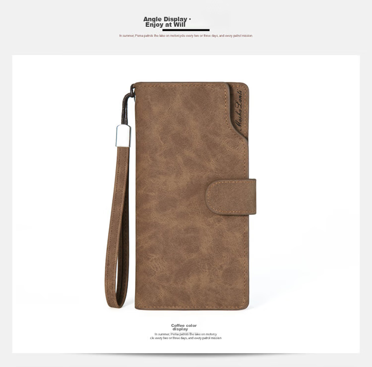 MashaLanti Men's Wallet, Long Style, Large Capacity, Leather Billfold, Handheld Multi-Card Slots, Coin Purse, All-In Design, Father's Day Gift 16
