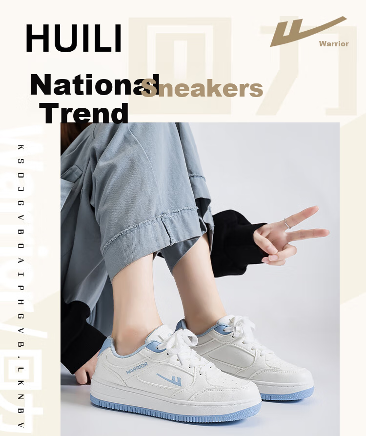 Huili Women's Casual Shoes, Thick-Soled Loose Comfortable All-Season Sneakers WXP1727 White Blue 35 1
