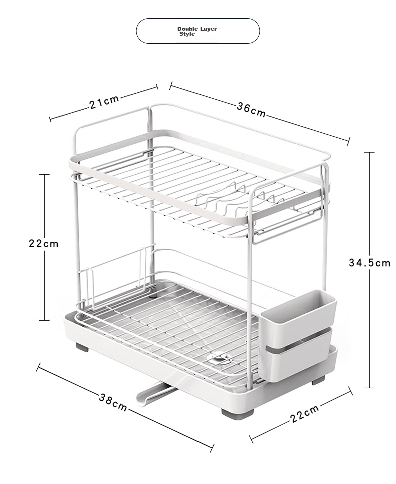 ASVEL Kitchen Sink Drainer Rack Storage Shelf for Bowls, Chopsticks, Plates, Cups 4