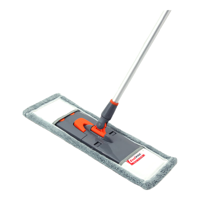 EAST Flat Mop, 45cm Aluminum Alloy Handle, 1.29cm Thick, 2 Cloths Included, Household All-In Soft Absorbent Non-Shedding Floor Cloth