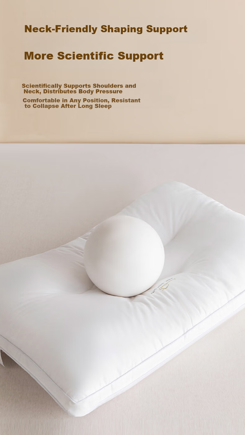 Hengyuanxiang Class A Antibacterial Pure Cotton Pillow, Triple Protection Waterproof Stain-Resistant Hotel Pillow, Dormitory Neck Support Pillow, Single Piece 10cm 9