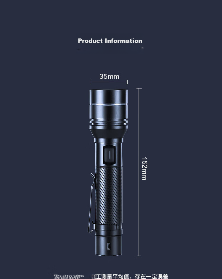 JD Original High-Brightness Zoomable Flashlight, 1000 Lumens, Long Battery Life, Outdoor Survival, Rechargeable, Multifunctional, Portable for Home Use 17