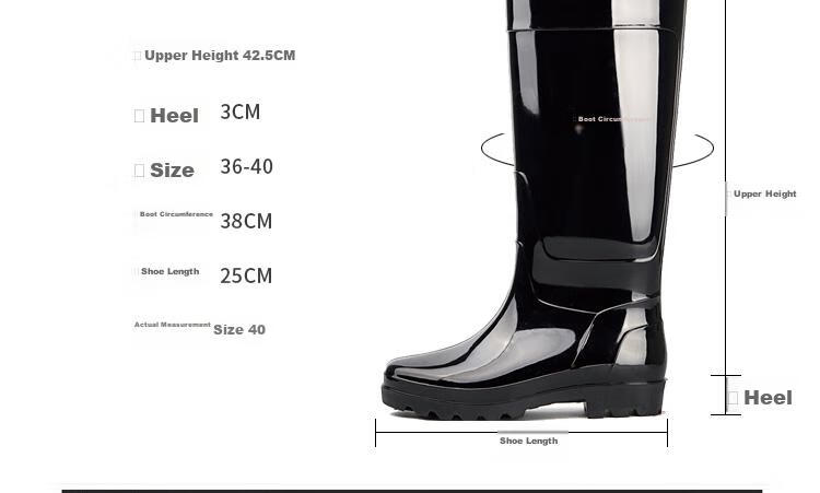 Warrior Men's Ultra-High Rain Boots Adult Waterproof Rubber Overshoes HXL199-B Ultra-High 41 4