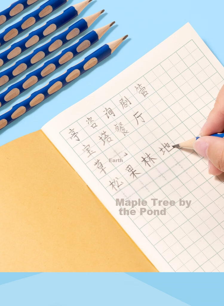 Deli Perforated Pencils, 10 Pieces, 2B Medium Thick Barrel, Triangular Grip for Easy Holding, Hand Posture Correction, Student Writing Practice, Children's HC808-2B School Supplies 10