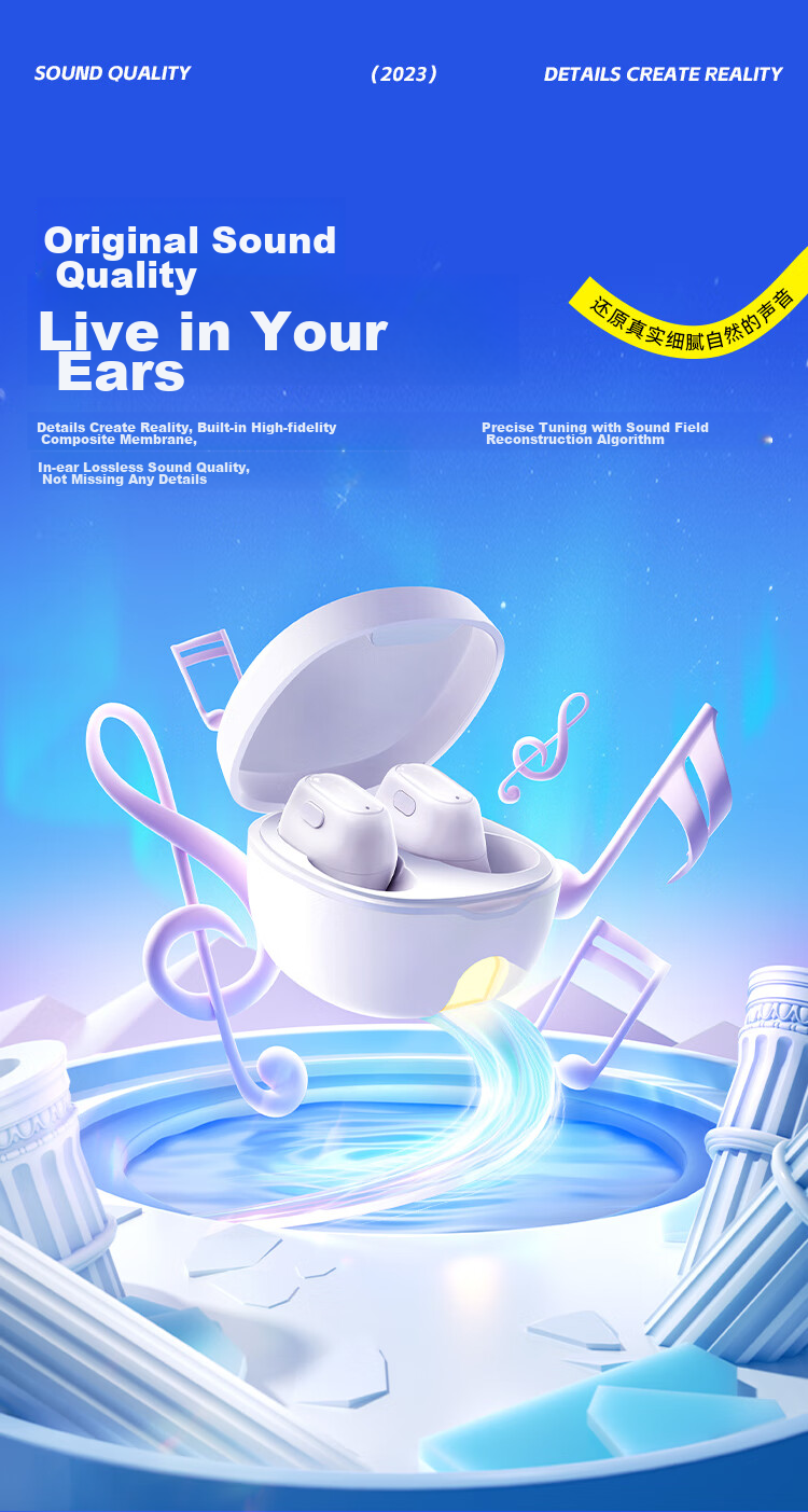 BASEUS WM01 Upgraded Version, In-Ear True Wireless Bluetooth Sleep Headphones for Music, Sports, Gaming, Calls, Noise Reduction, Low Latency, Suitable As A Gift for Apple, Huawei, Xiaomi 14