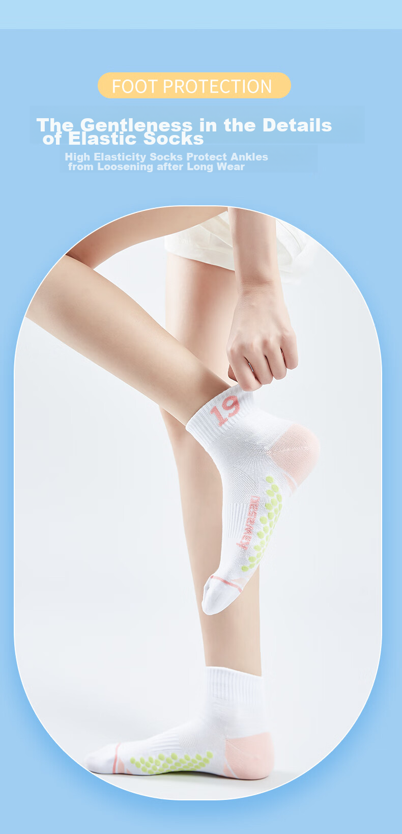 KAWASAKI Badminton Socks, Socks with Towel Bottom, Sports Short Socks 6208, Pink Blue (Three Pairs), One Size Fits All 6
